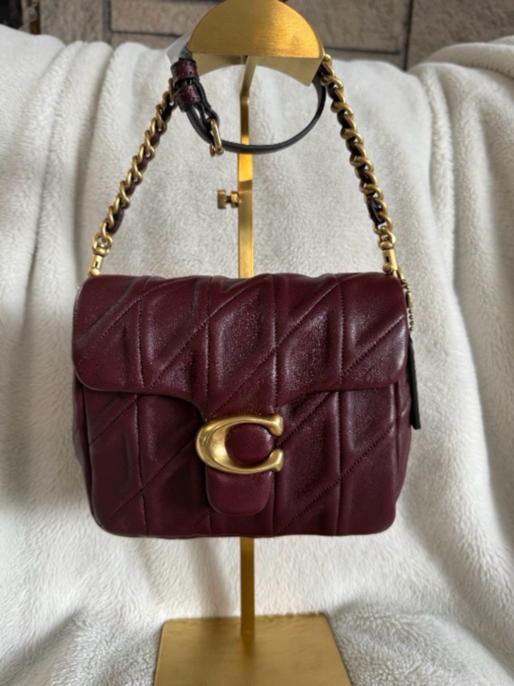 Coach Time Square Tabby in Plum with Gold Hardware